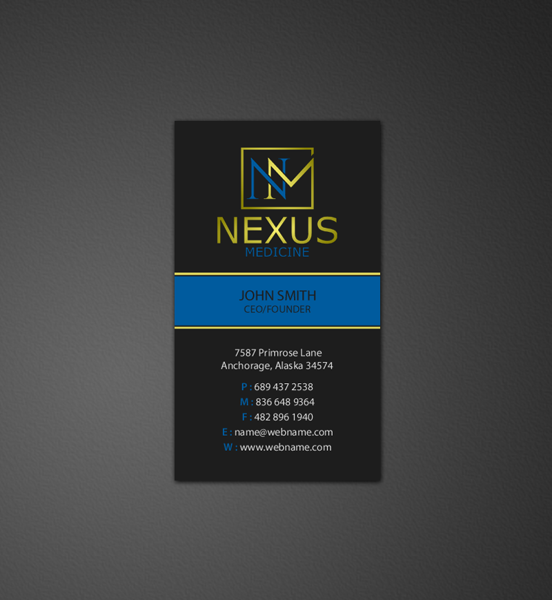 Business Card Design by chandrayaan.creative for Nexus Medicine | Design #11294887