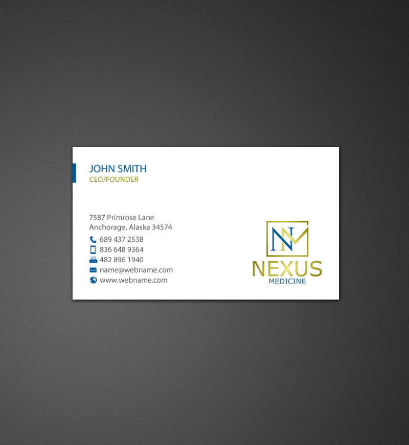 Business Card Design by chandrayaan.creative for Nexus Medicine | Design #11294892