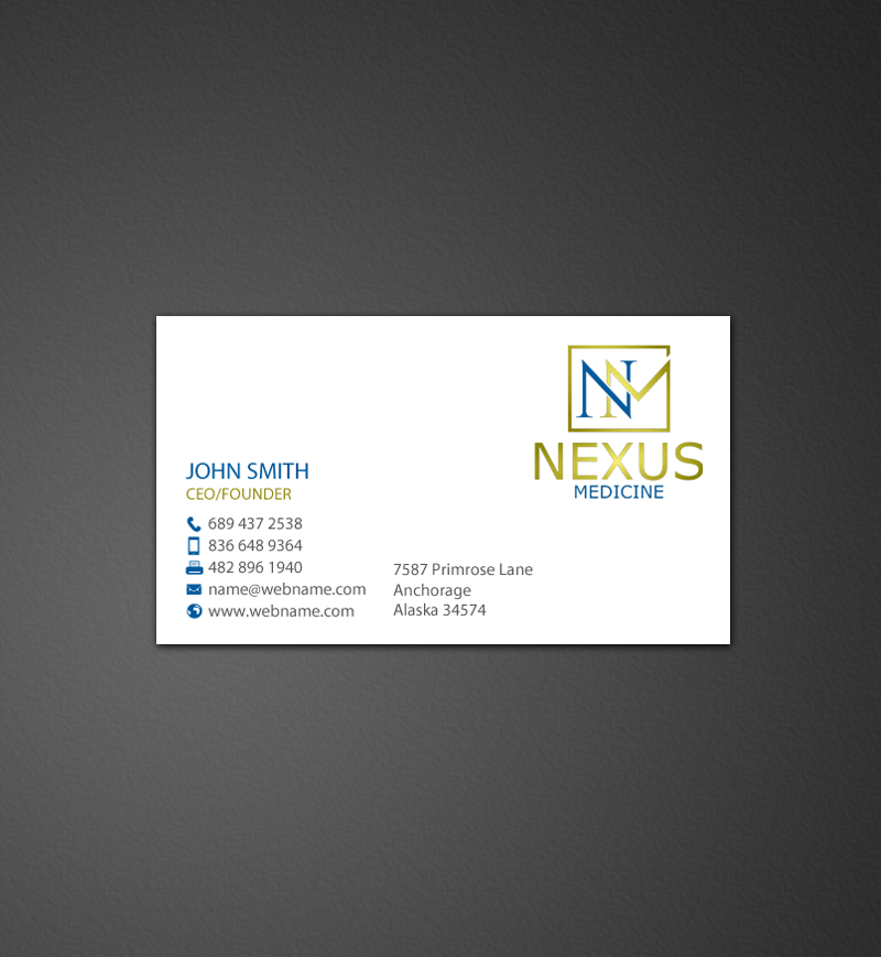 Diseño de Tarjeta de Presentación por chandrayaan.creative para Nexus Medicine | Diseño #11294894