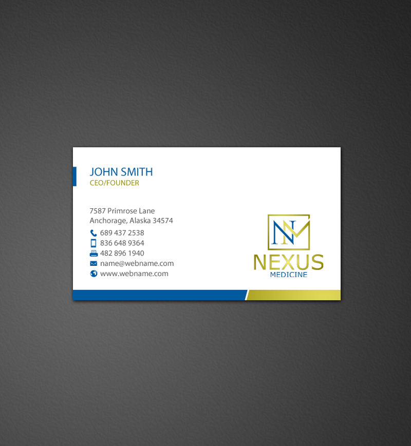 Business Card Design by chandrayaan.creative for Nexus Medicine | Design #11294898