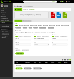 website dashboard design