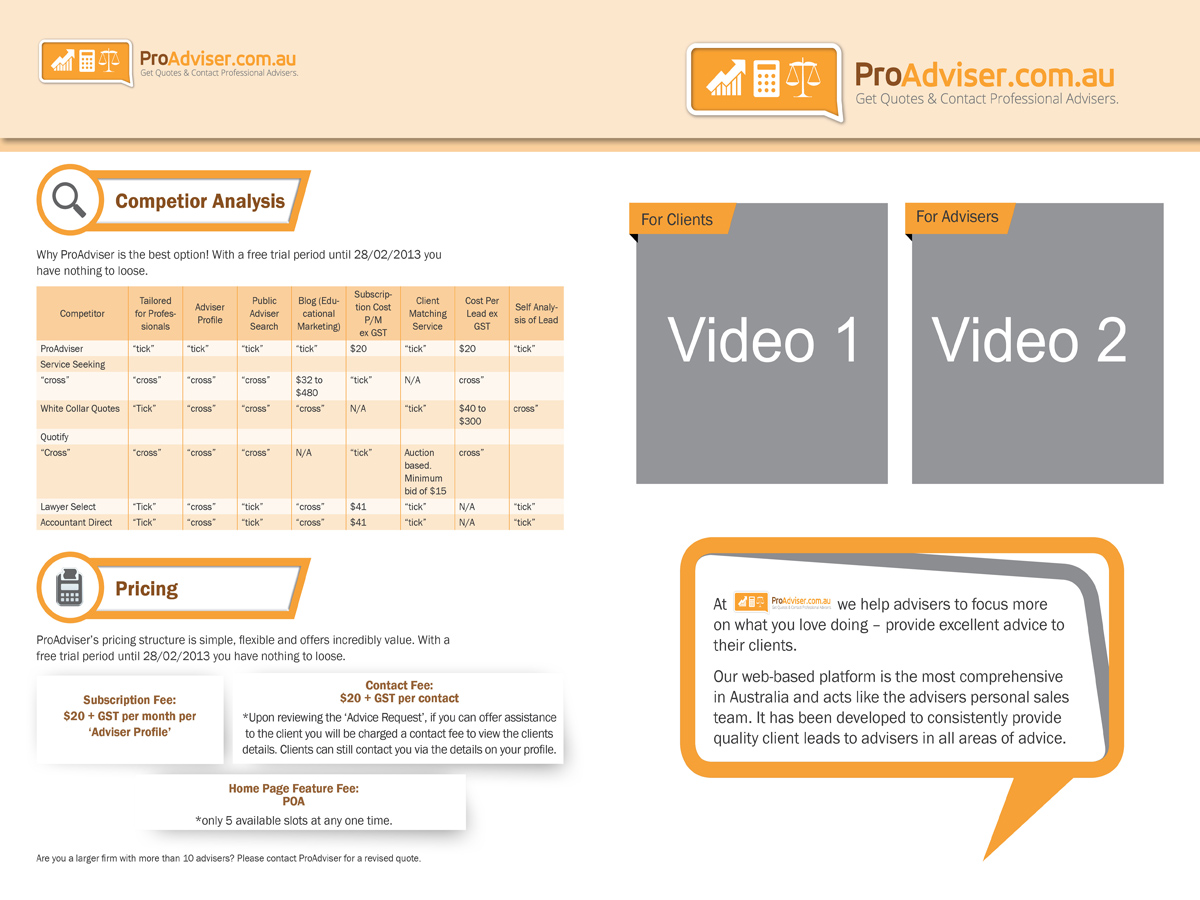 Design de Brochure par Ganesh pour ProAdviser | Design #2309660