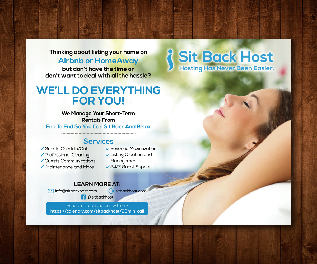 Flyer Design by Designers Hub for Sit Back Host | Design #11312164