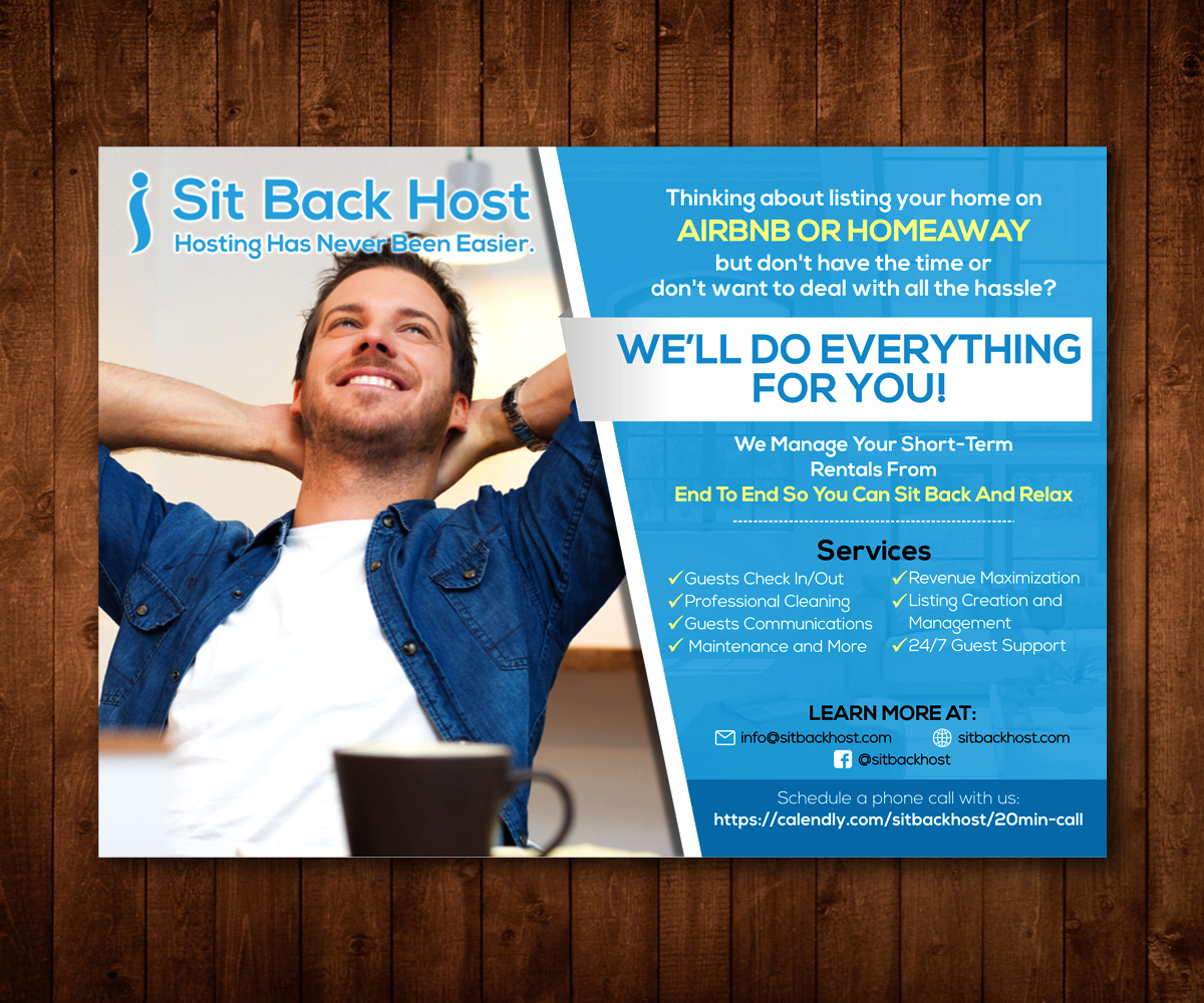 Flyer Design by Designers Hub for Sit Back Host | Design #11312175