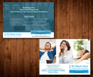 Diseño de Flyer por Designers Hub para Sit Back Host | Diseño: #11335778