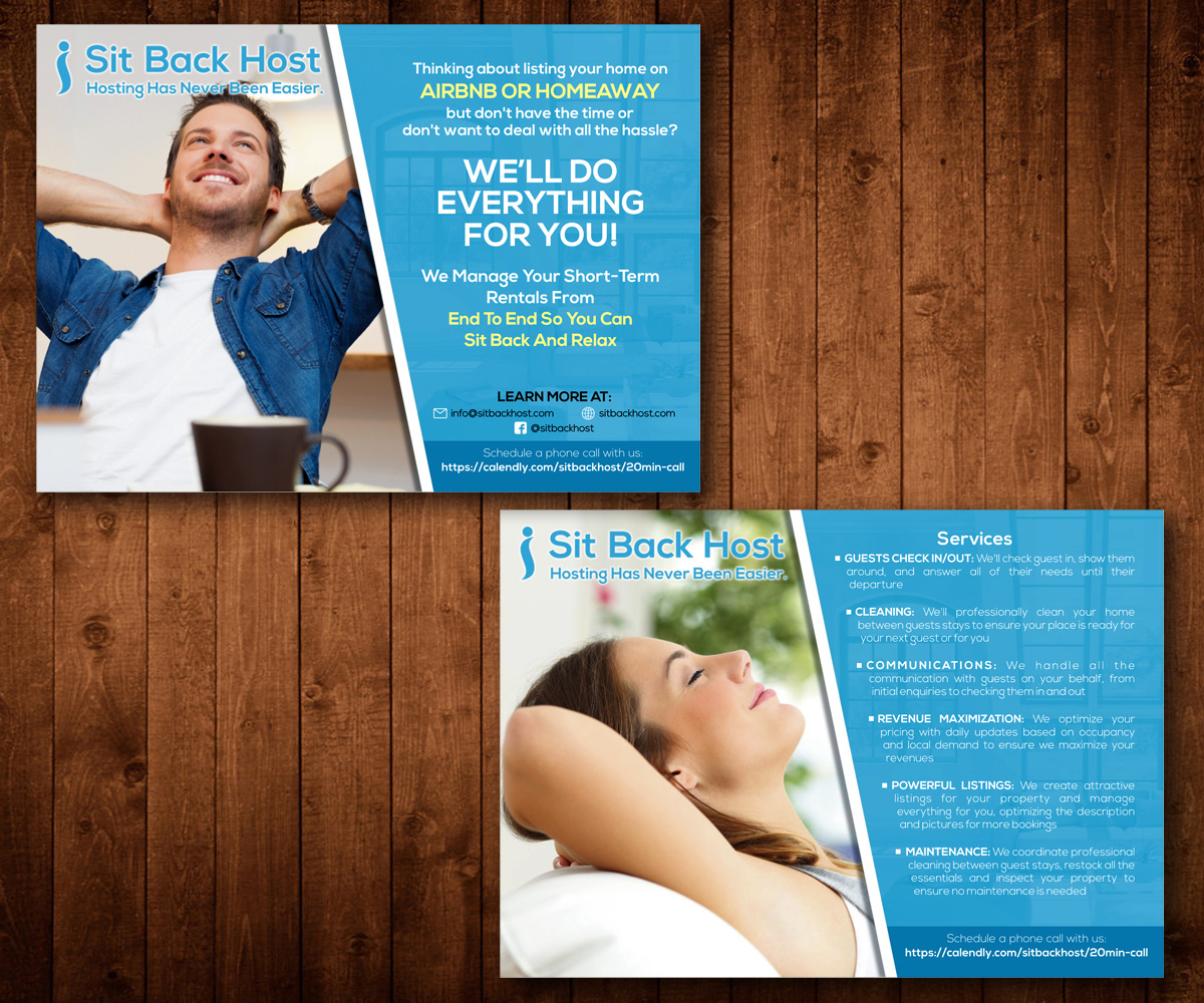 Flyer Design by Designers Hub for Sit Back Host | Design #11345723
