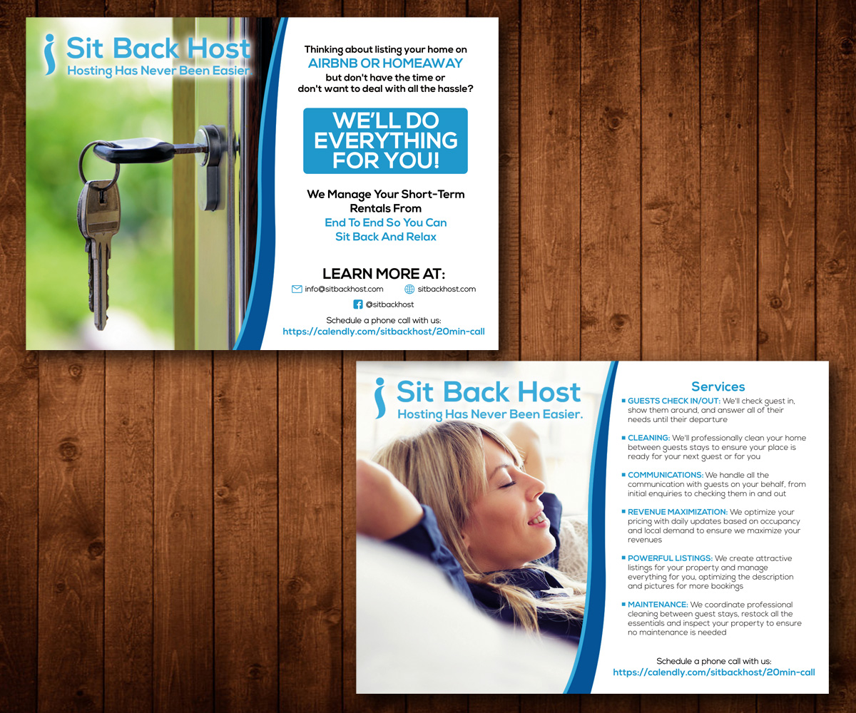 Flyer Design by Designers Hub for Sit Back Host | Design: #11365674