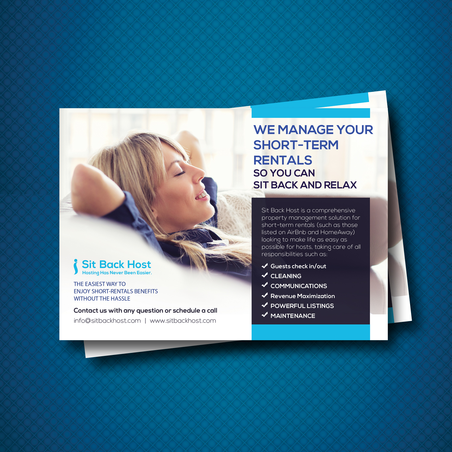 Flyer Design by uk for Sit Back Host | Design #11296213