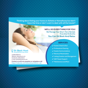 Diseño de Flyer por uk para Sit Back Host | Diseño: #11306601