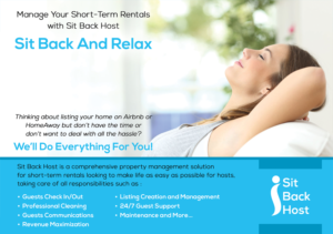 Flyer Design by Akshar Shailesh for Sit Back Host | Design #11345508