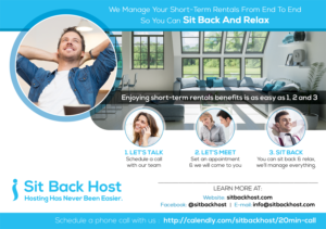 Flyer Design by Akshar Shailesh for Sit Back Host | Design: #11345509