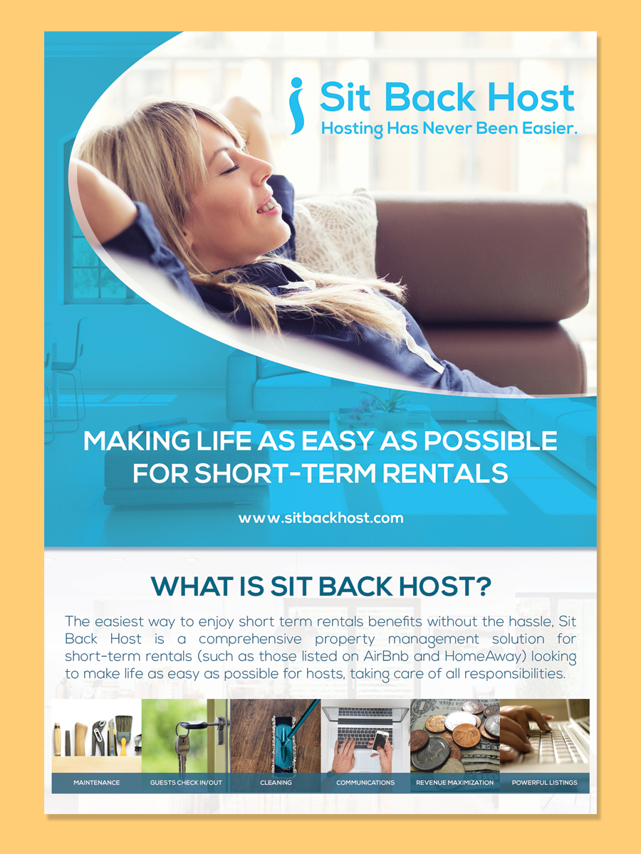 Design de Flyer par LeonFX pour Sit Back Host | Design #11296337