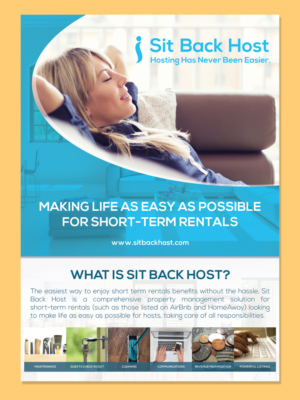 Diseño de Flyer por LeonFX para Sit Back Host | Diseño: #11296337