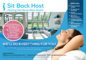 Flyer Design by janiceg for Sit Back Host | Design #11319763
