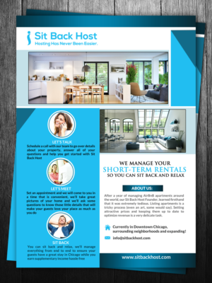 Diseño de Flyer por creative.bugs para Sit Back Host | Diseño: #11301192