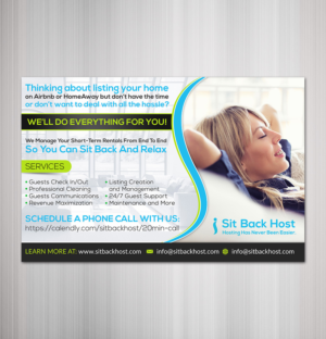 Flyer Design by TSU Creations for Sit Back Host | Design: #11302911