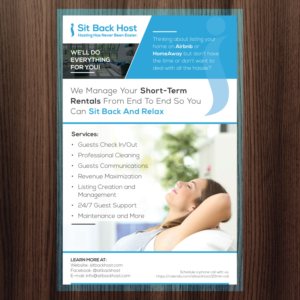 Half-Page Flyer for Sit Back Host Company | Design de Flyer par Annie Creative Service
