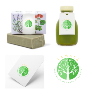 Yamala (main text)and a small saying: Handmade Organic Products | Logo Design by DominicDesign