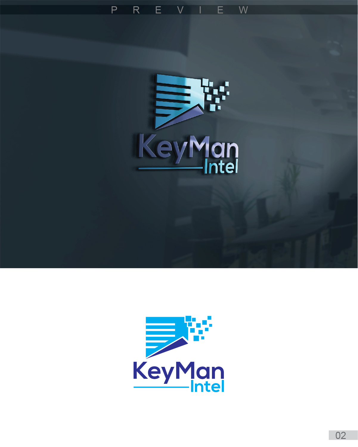 Logo Design by 3Guys for Key Man Intelligence | Design #11312139