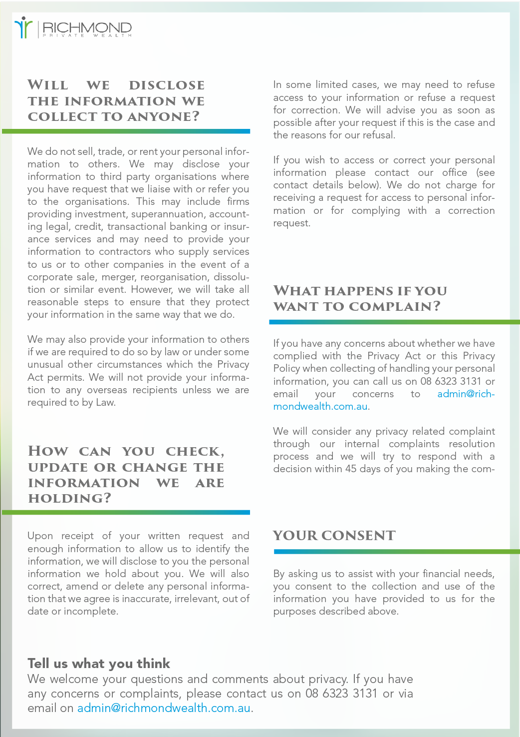 Diseño de Impresos por sandraj para Richmond Wealth | Diseño #11399368