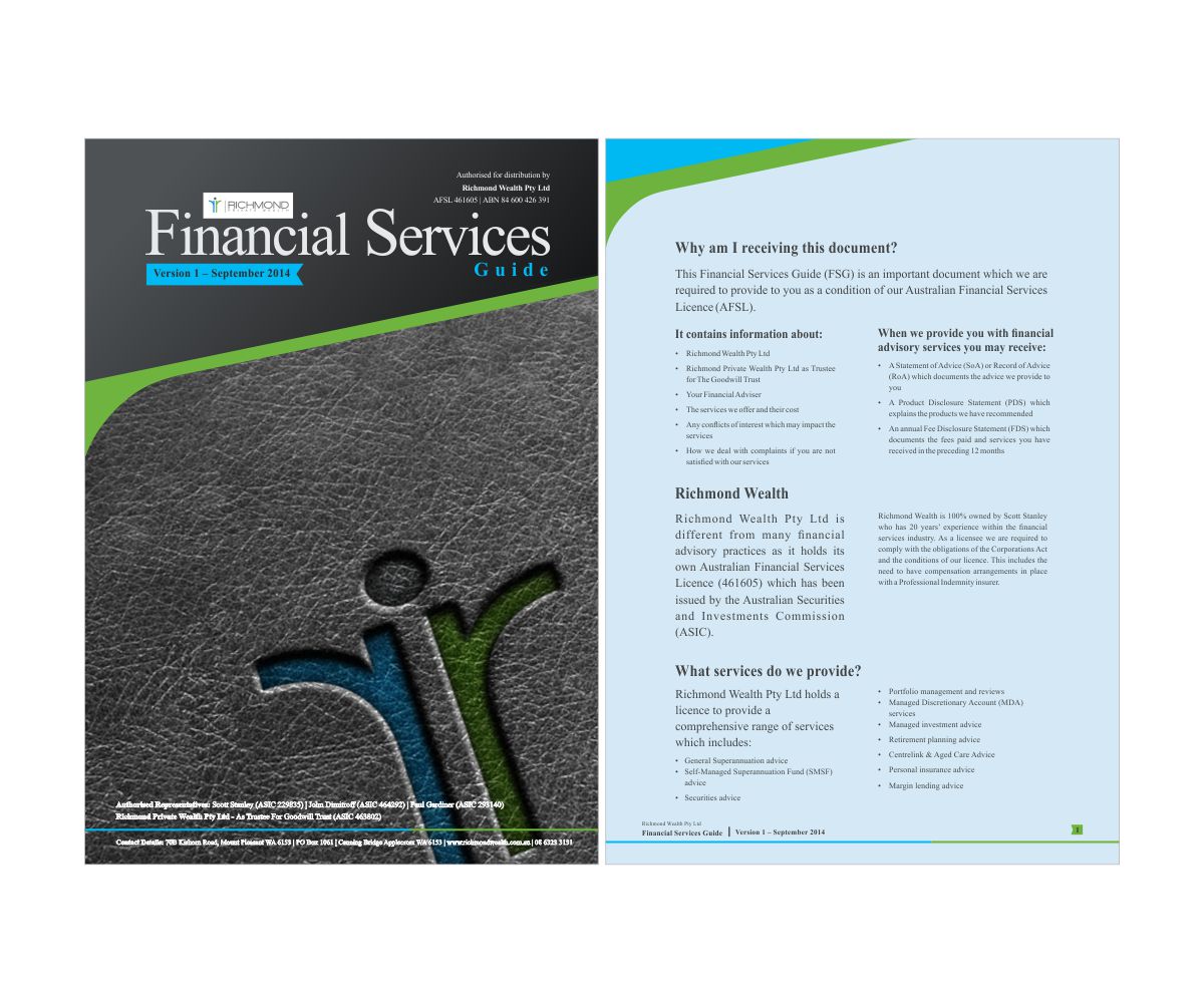 Diseño de Impresos por ashu.focus para Richmond Wealth | Diseño #11342932