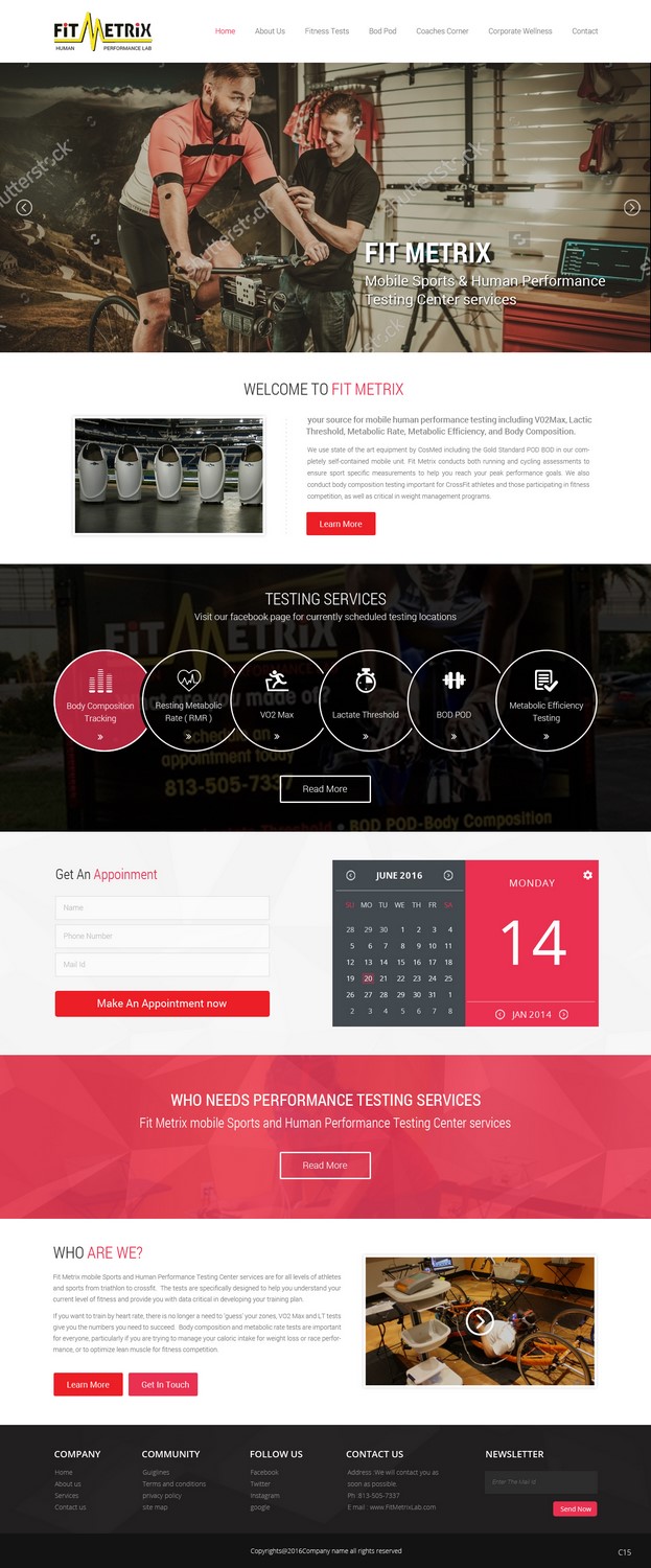 Web Design by pb for Fit Metrix Lab, Inc | Design #11310163
