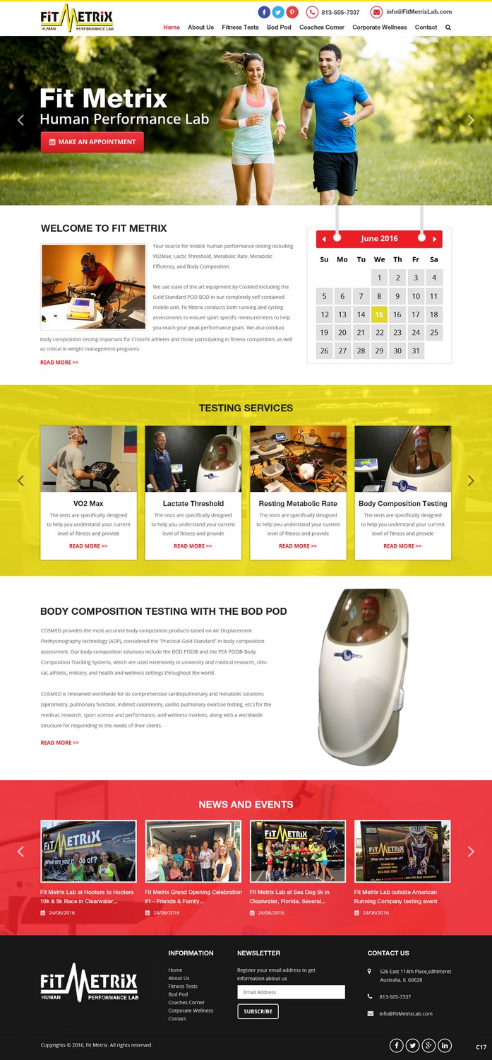 Web Design by pb for Fit Metrix Lab, Inc | Design #11310168