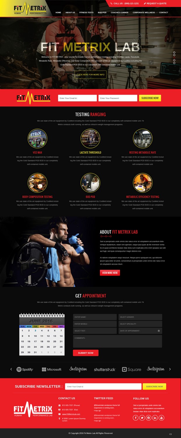 Web Design by pb for Fit Metrix Lab, Inc | Design #11310174