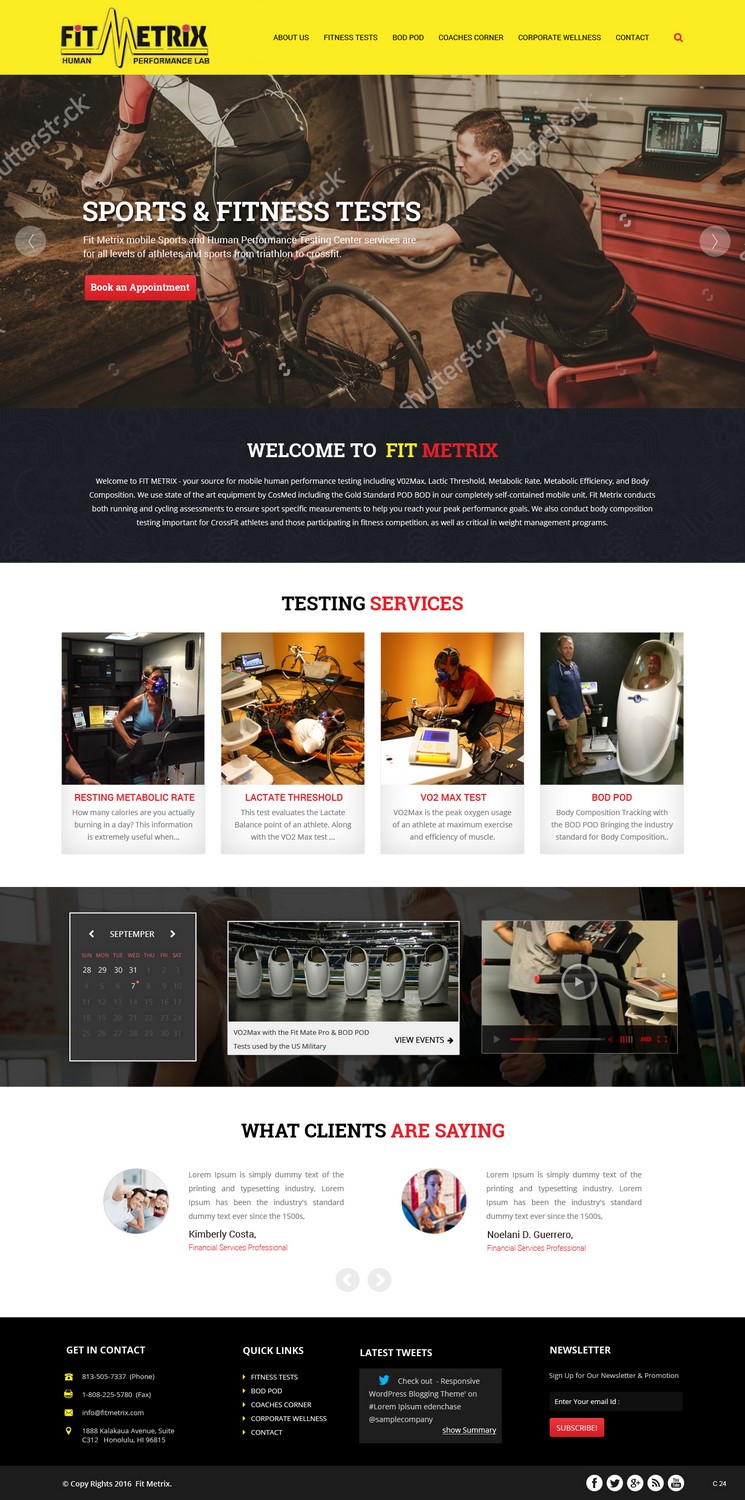 Web Design by pb for Fit Metrix Lab, Inc | Design #11310180