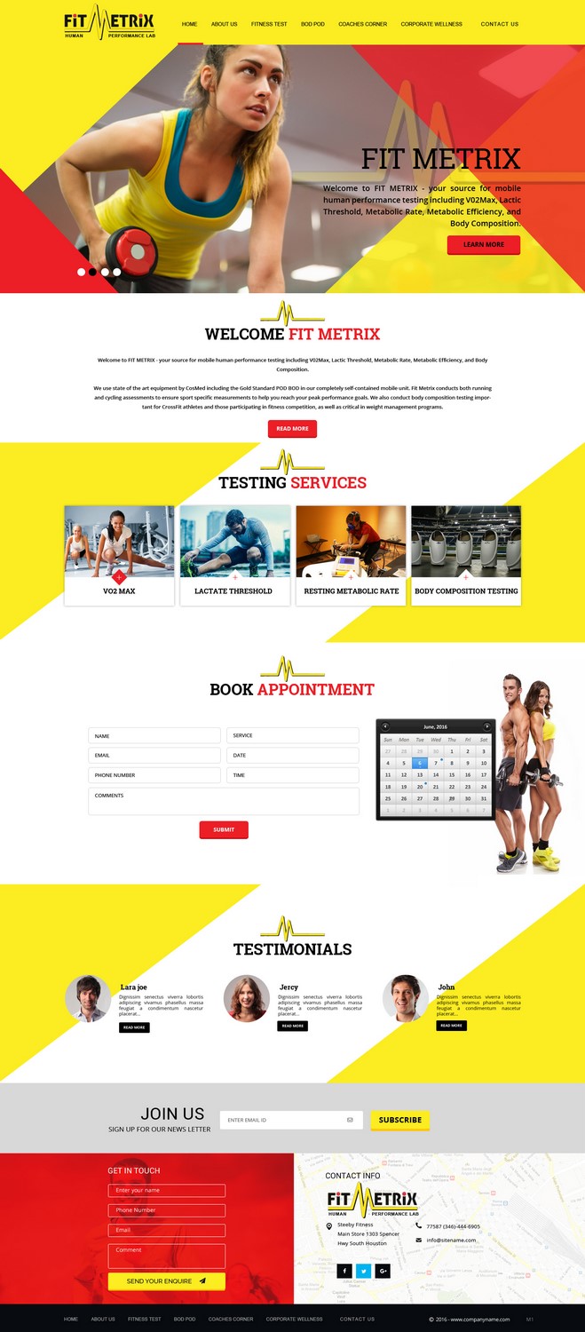 Web-Design von pb für Fit Metrix Lab, Inc | Design #11310190