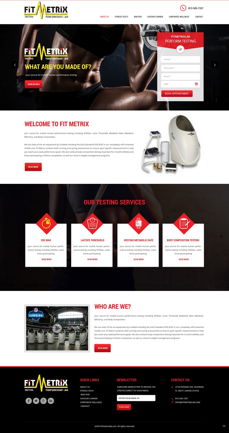 Web Design by pb for Fit Metrix Lab, Inc | Design #11310192