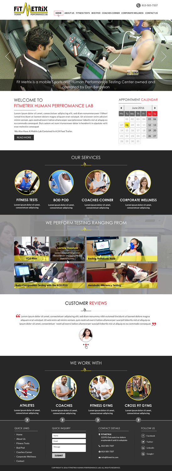Web-Design von Sbss für Fit Metrix Lab, Inc | Design #11318573