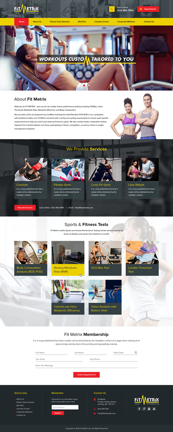 Web Design by Sbss for Fit Metrix Lab, Inc | Design #11334939