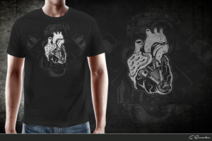 Engine Heart Vector - ONE COLOR | Design de T-shirt par gekgrfx