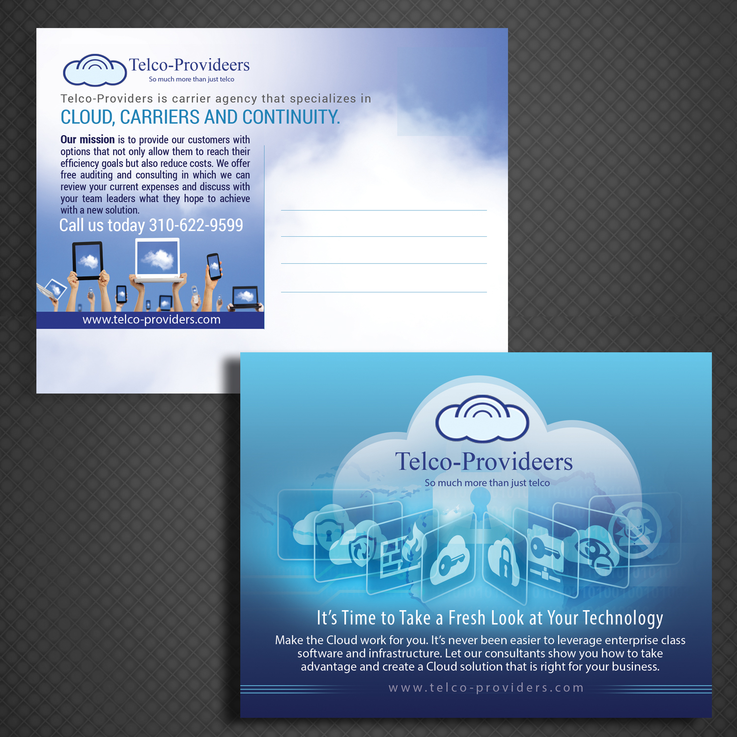 Postcard Design by uk for Telco-Providers | Design #11360798