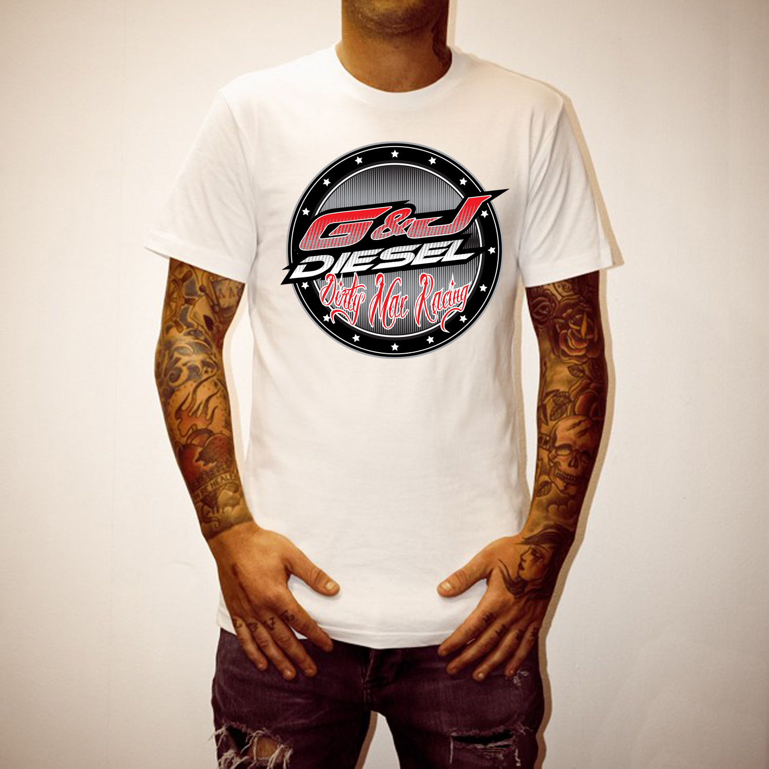Playful Modern Racing T Shirt Design For G J Diesel By Creative50 Design