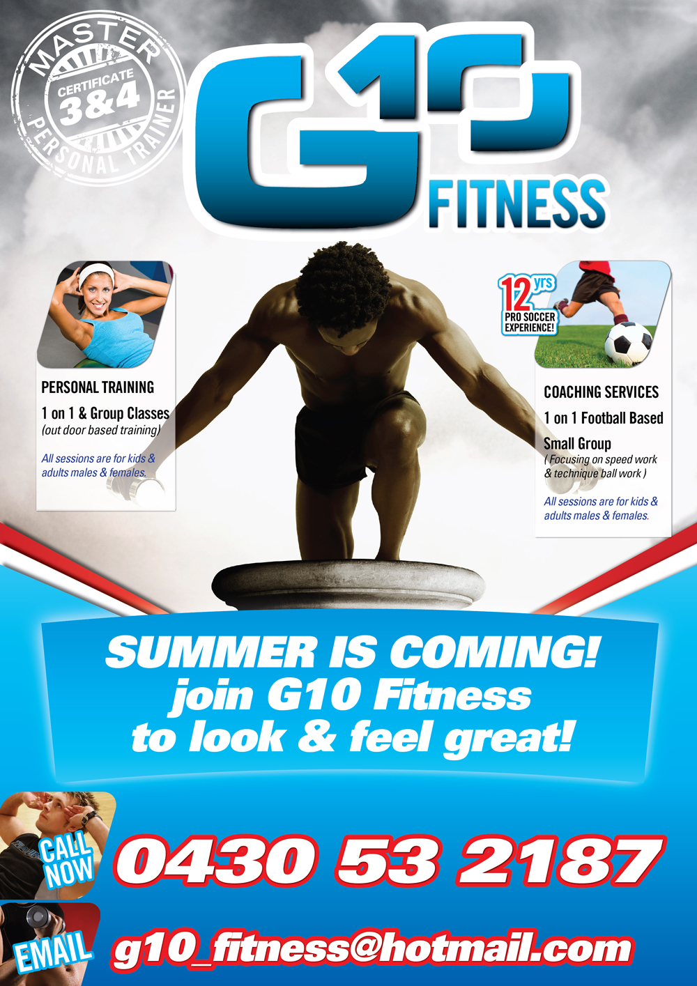 Flyer Design by Rohan Alexander for G10 FITNESS & FUTBOL | Design #2317280