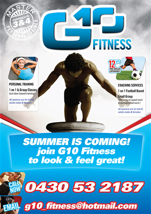 Flyer Design by Rohan Alexander for G10 FITNESS & FUTBOL | Design #2317280