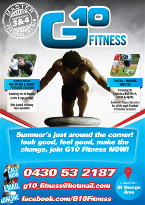 Flyer Design by Rohan Alexander for G10 FITNESS & FUTBOL | Design: #2322097