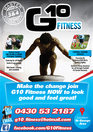 Flyer Design by Rohan Alexander for G10 FITNESS & FUTBOL | Design: #2327363
