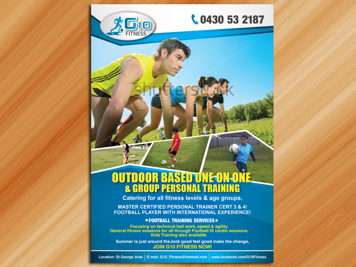 Flyer Design by Sarmishtha Chattopadhyay_loginchange for G10 FITNESS & FUTBOL | Design #2322661