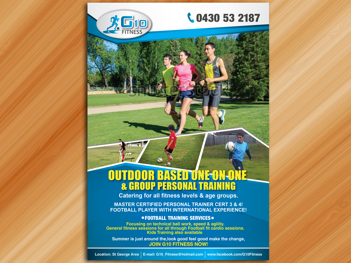 Flyer Design by Sarmishtha Chattopadhyay_loginchange for G10 FITNESS & FUTBOL | Design #2323245