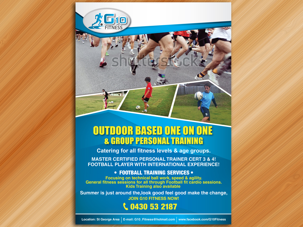 Design de Flyer par Sarmishtha Chattopadhyay_loginchange pour G10 FITNESS & FUTBOL | Design #2323322