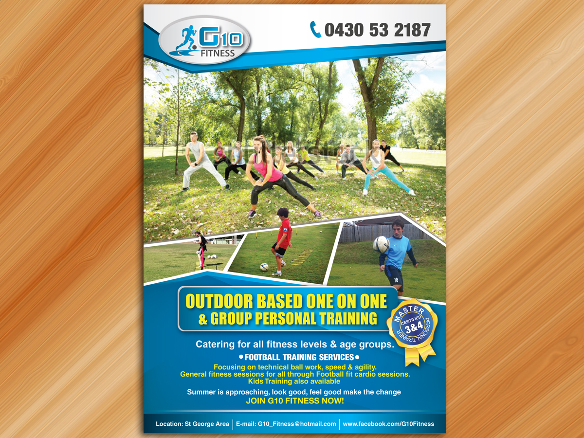 Flyer Design by Sarmishtha Chattopadhyay_loginchange for G10 FITNESS & FUTBOL | Design #2325025