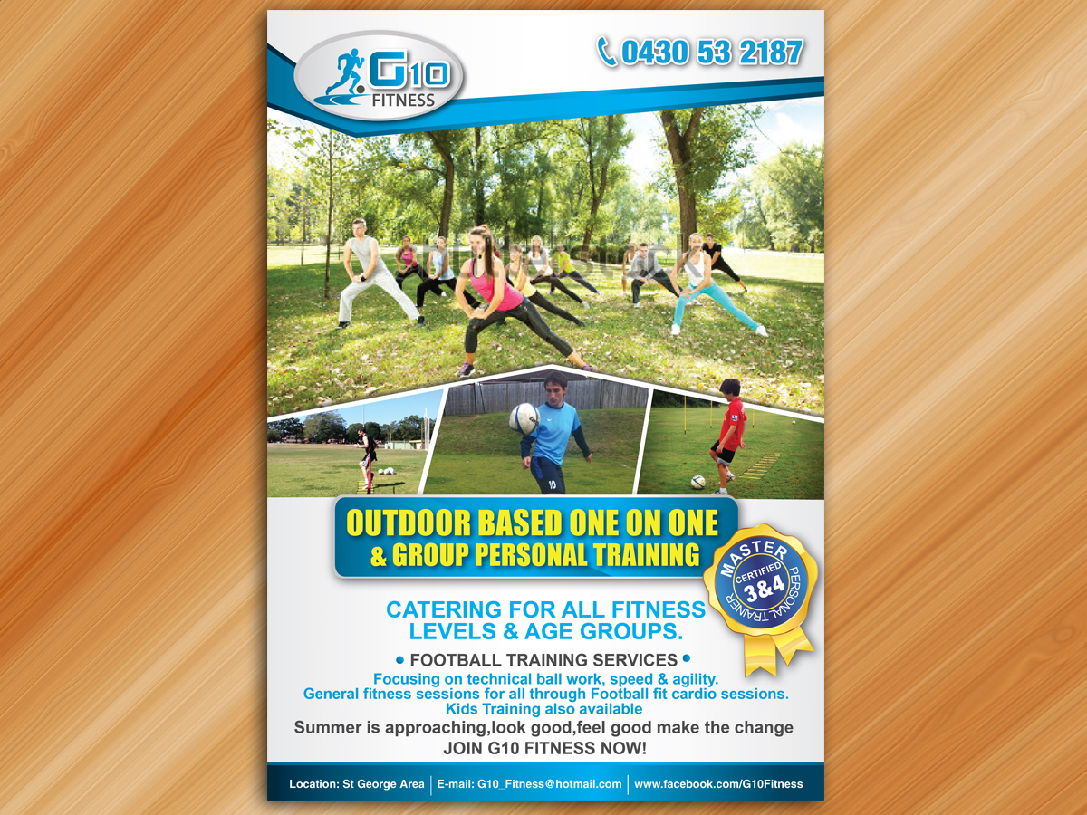 Flyer Design by Sarmishtha Chattopadhyay_loginchange for G10 FITNESS & FUTBOL | Design #2325524