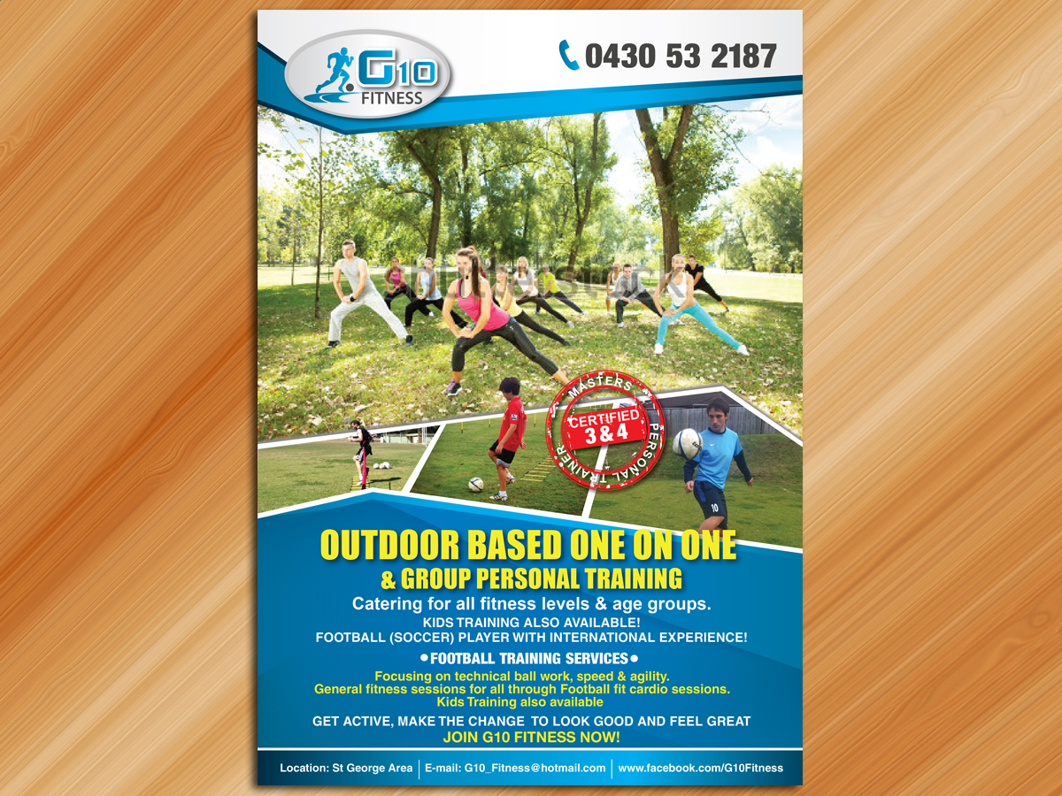 Flyer Design by Sarmishtha Chattopadhyay_loginchange for G10 FITNESS & FUTBOL | Design #2331572