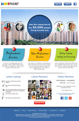 Community-based social network needs a new landing page | Diseño de Página de Aterrizaje por chuan