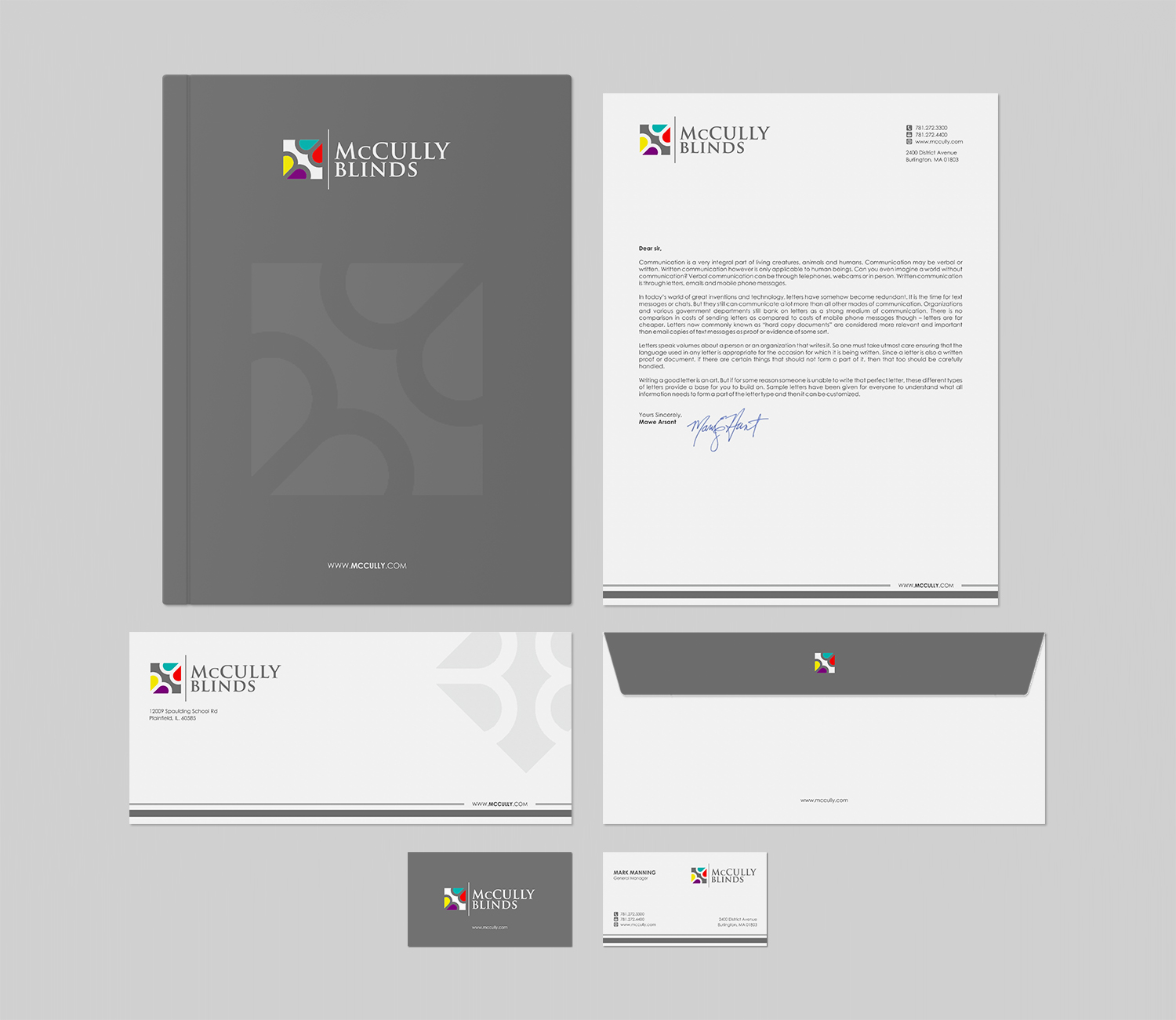 Diseño de Papelería por logodentity para McCully Blinds | Diseño #11355877