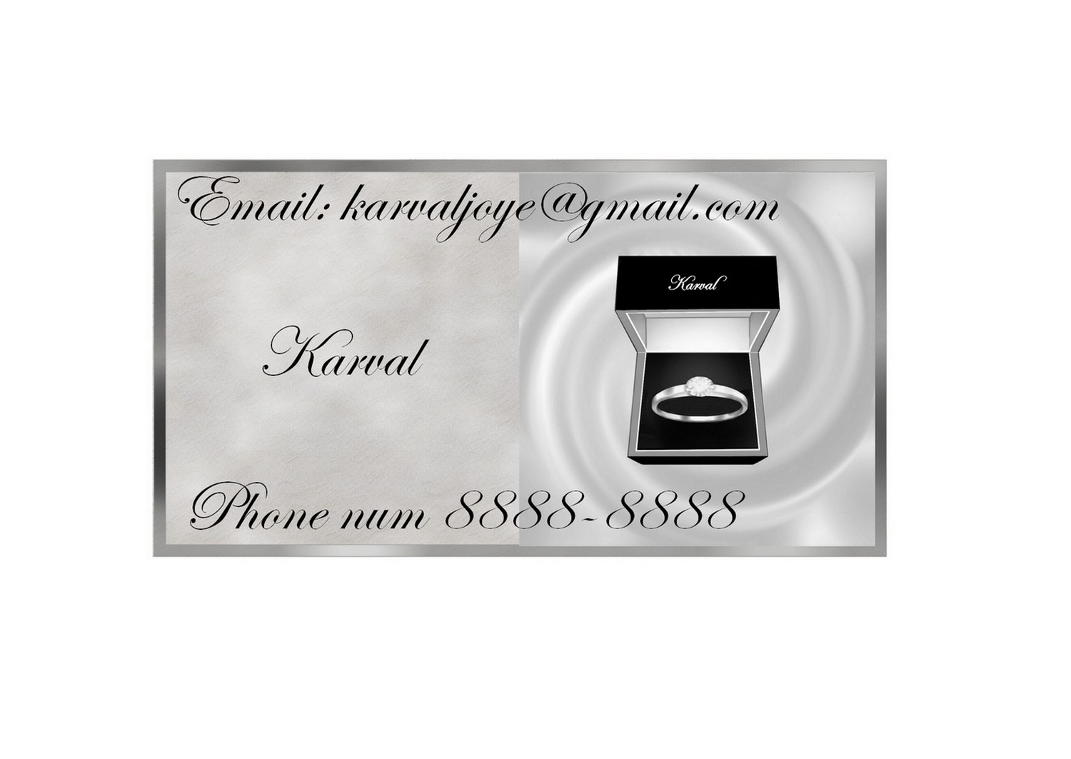 Visitenkarten-Design von designerone für Joyeria Karval | Design #11367331