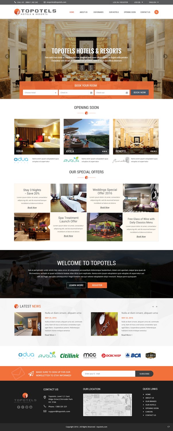 Diseño Web por pb para Topotels Hotels & Resorts | Diseño #11364441